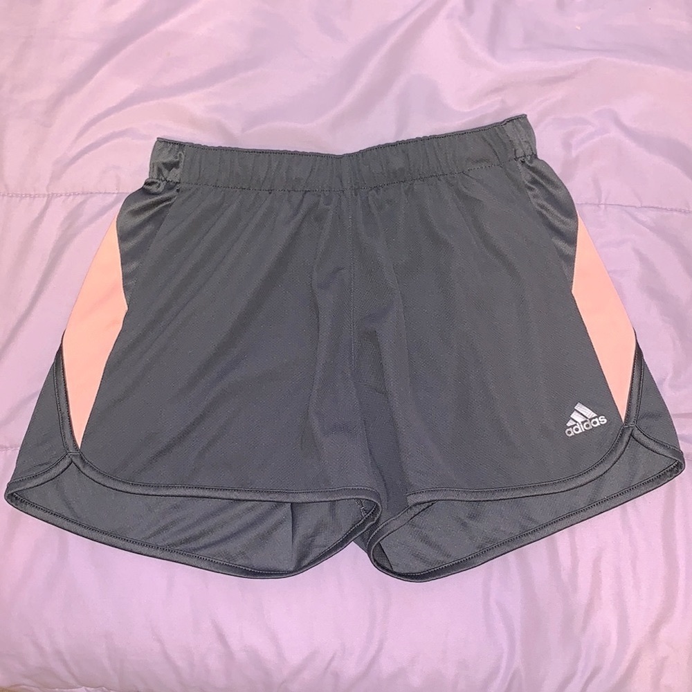 Adidas gray and pink shorts
